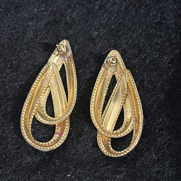 Vintage Swirl Enamel Metal Earrings - Picture 2 of 4